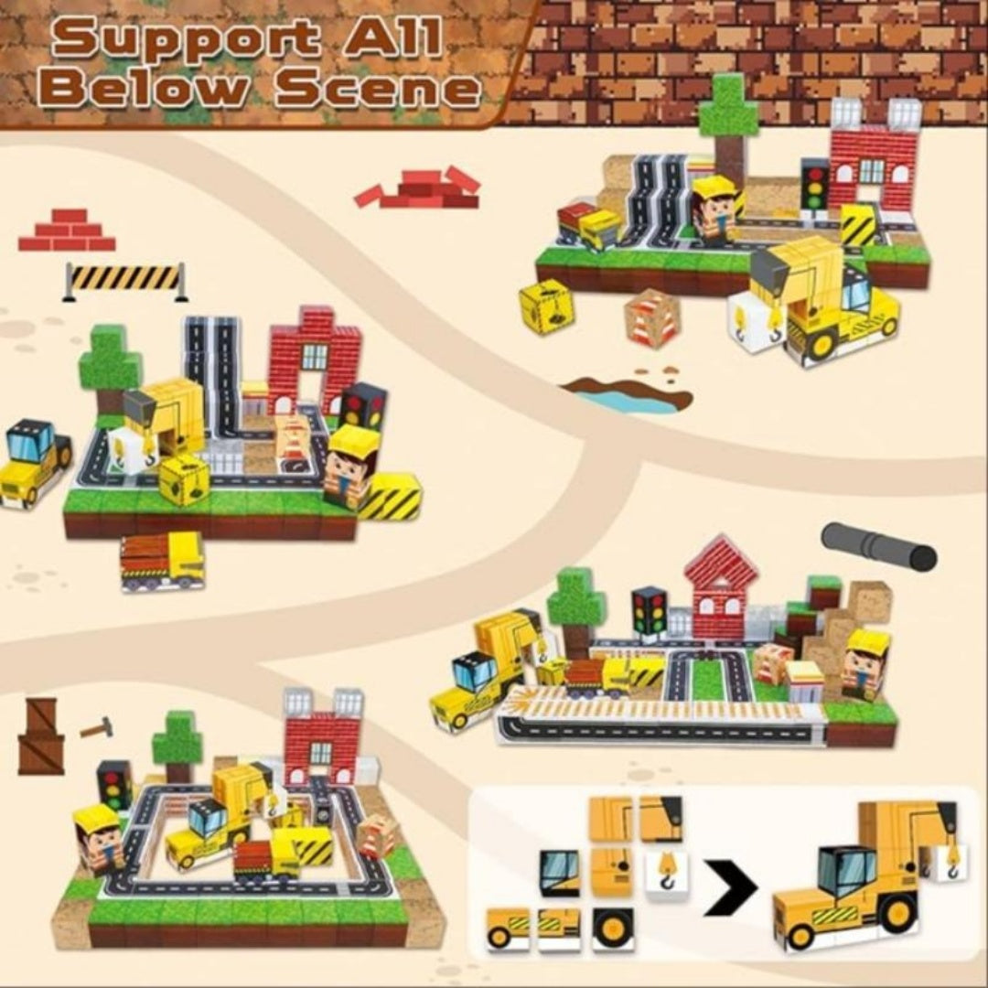 Magnetic Block Toy Engineering Blocks -100pcs