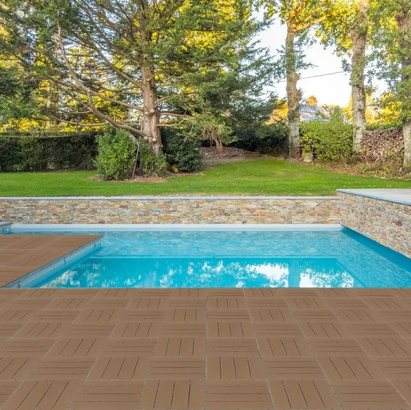 Plastic Interlocking Deck Tiles, 27 Pack,  Waterproof Flooring Tiles For Indoor And Outdoor