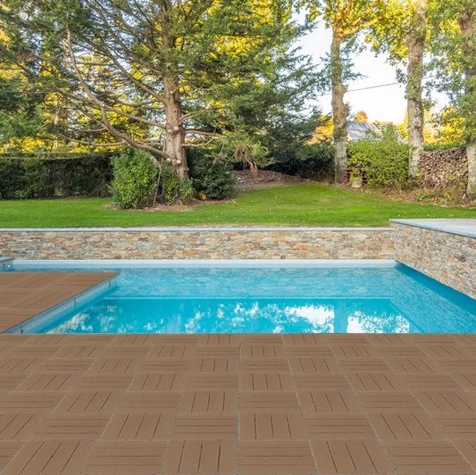 Plastic Interlocking Deck Tiles, 27 Pack,  Waterproof Flooring Tiles For Indoor And Outdoor