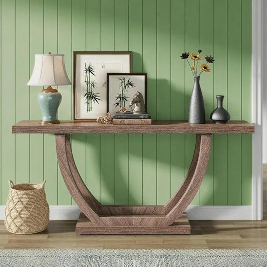 Console Table U Shaped Farmhouse Vintage Classic Decor