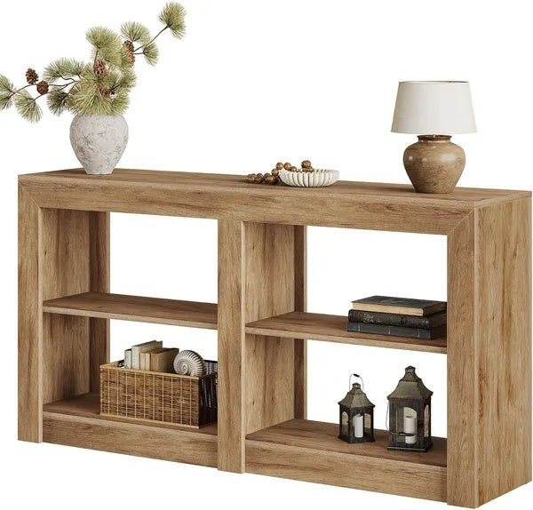 Rustic Wood 3 Tier Console Table