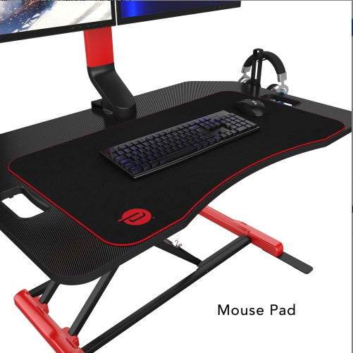 Gaming Riser, Height Adjustable, Squeeze Handle, Headset Hook