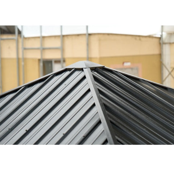 10x10FT Patic Gazebo,aluminum Gazebo With Steel Canopy,Outdoor Permanent Hardtop Gazebo Canopy For Patio, Garden,