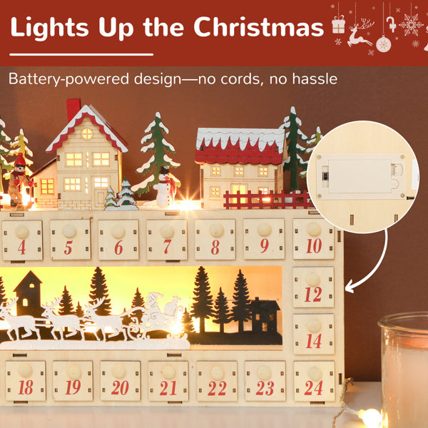 Christmas Advent Calendar Village Wooden House Type