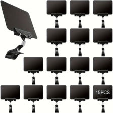 15-Piece Chalkboard Signs With Clips - 360 Degree Rotatable Adjustable Display Stand, Foldable Durable Chalkboard Signs For Retail Stores, Offices, Restaurants And Clothing Stores, Tabletop Chalkboard