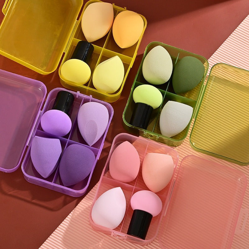 Beauty Egg Drop Gourd Diagonal Cut Powder Puff Super Soft And Snug, Makeup Egg Mushroom Head Set