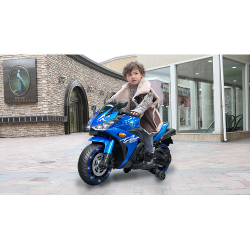 Ride On Blue Black Children's Motorcycle 12V