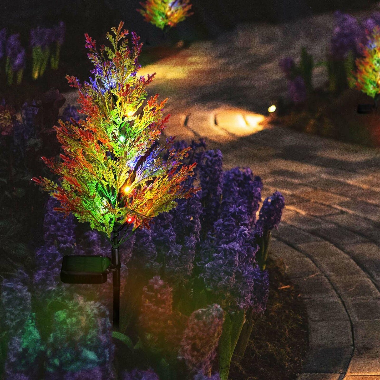 Two-piece Solar Lawn Light, Garden Solar Light Tree, Outdoor Christmas Grass Cypress Garden Light