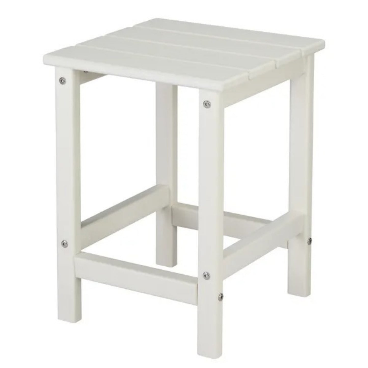 Single Layer Square HDPE Side Table White