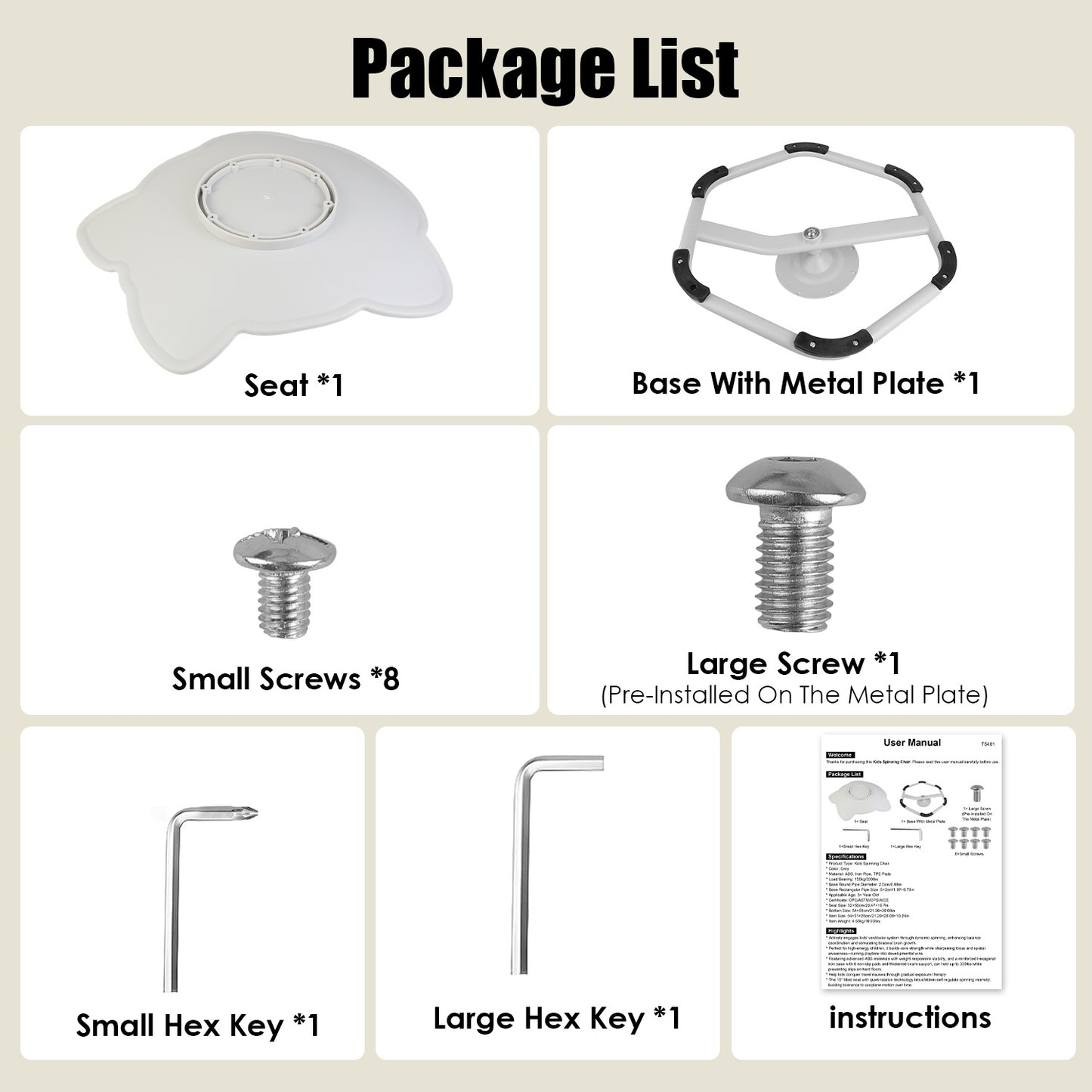 1Pc Kids Spinning Chair Autism Sensory Swivel Chair Balancing Seat Toy Rotation Chair For Autistic Kids Train Body Coordination Relieve Motion Sickness For Over 3 Years Old Kids