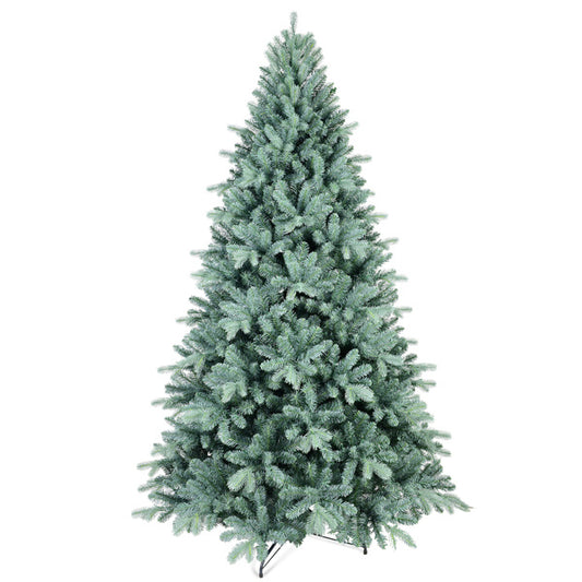 Dropship Artificial 8ft Blue Green Tint Christmas Tree With 2458 PE PVC Mixed Branch Tips, Memory Wire Iron Wire, Hinged Premium & Foldable Base For Indoor Holiday Decorating Dropship Artificial 8ft
