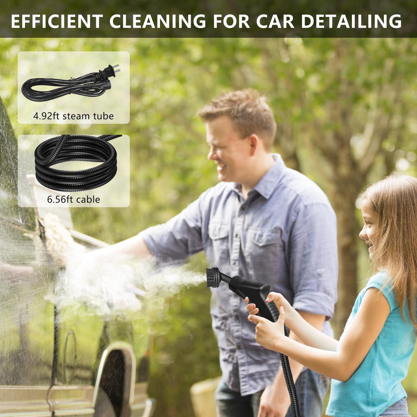Handheld Steam Cleaner, Steamer For Cleaning, 2500W Pressurized Steam Cleaner With 1.2L Water Tank And 7 Attachments, Portable Steamer Cleaner For Home Car Kitchen Bathroom Furniture Tile Grout