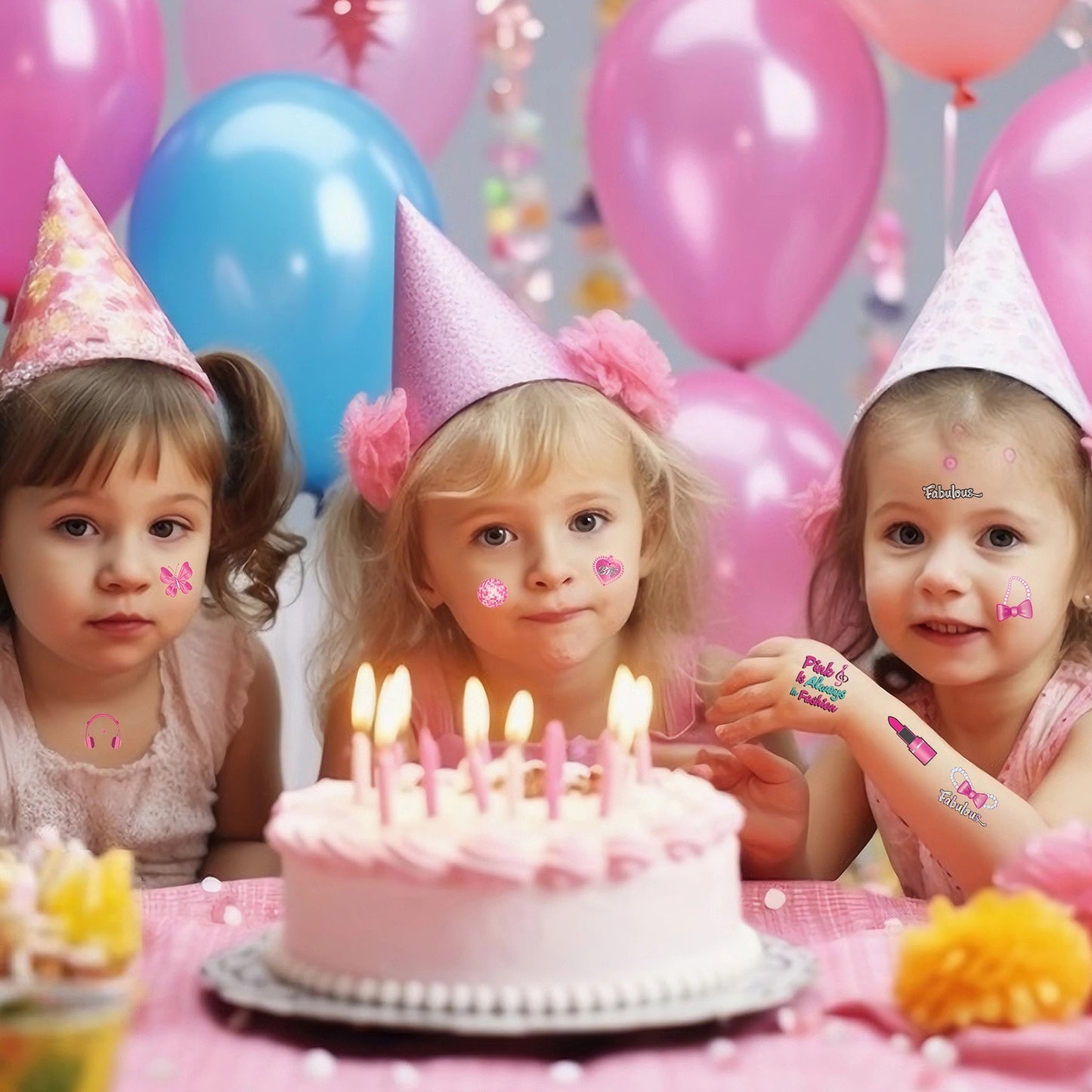 Temporary Tattoos For  Princess Birthday Kiss Tattoos Temporary For Kids Girl Woman  Party Supplies With A Makeup Case