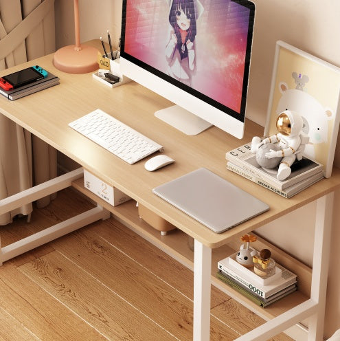 Wooden Computer Desk With Storage Rack