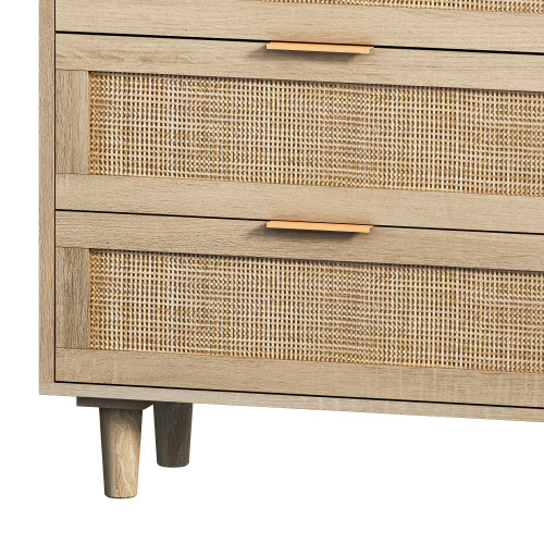 Drawers Rattan Storage Cabinet Rattan Drawer,for Bedroom,Living Room,Natural