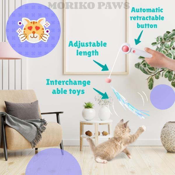 Retractable Laser Cat Stick Toys Cat Toy BallsKitten Playing Cat Laser Wand  ABS  PPMaterial   Safe And None Toxic, Universal interactive Toy