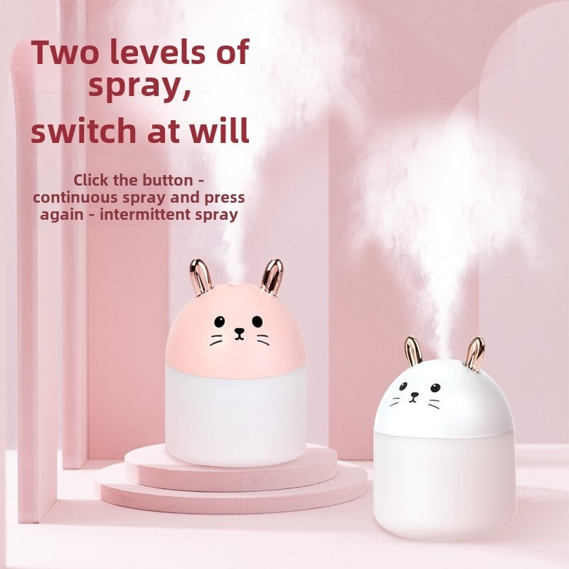 Sweet And Cute Rabbit Humidifier For A Variety Of Scenarios Such As Bedrooms And Offices. It Produces A Fine Mist Of Water For A Gentle Moisturizing Effect. Cute Design, Enjoy The Time Of Humidificati