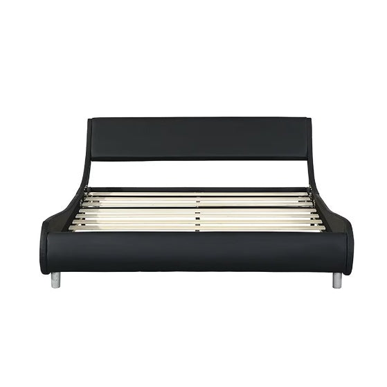 Faux Leather Upholstered Platform Bed Frame With LED Lighting With Remote Control And APP