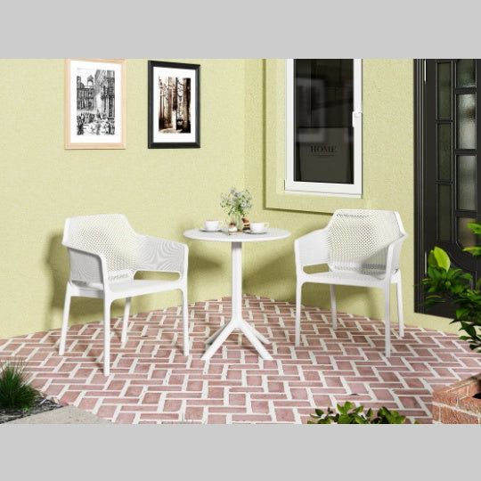 3 Piece Plastic Arm Chair Bistro GRS Premium Ocean Plastic Patio Set