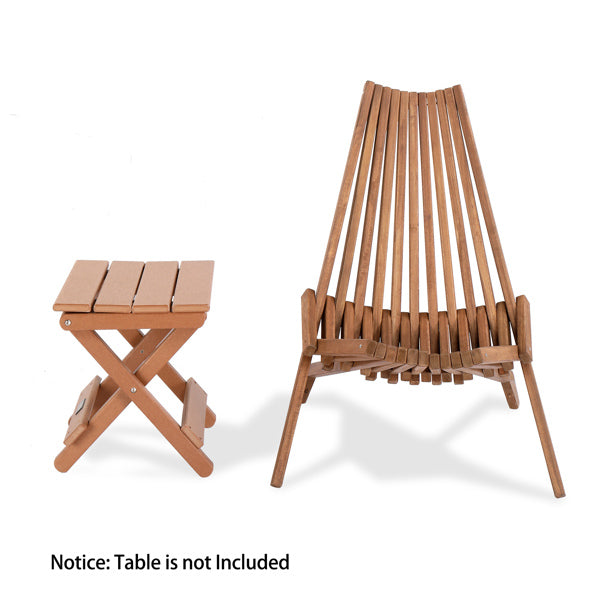 Wood Folding Chair For Outdoor, Low Profile Acacia Wood Lounge Chair For Balcony Porch BackyardPatio Lawn Garden