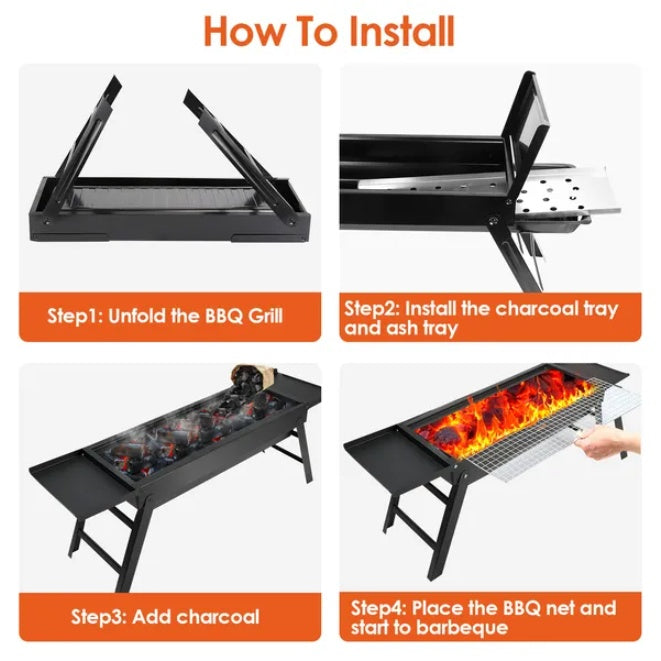 Portable And Easy To Install Stainless Steel Grill With Storage Net