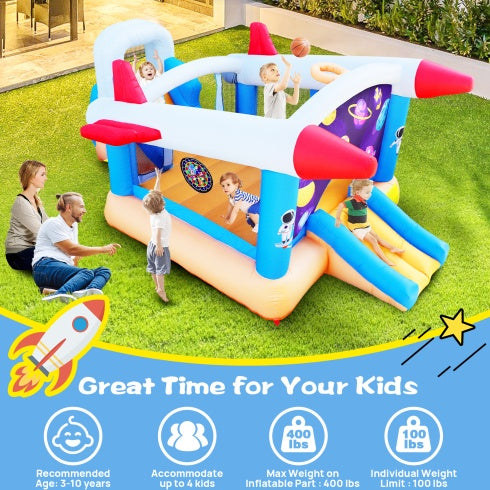 6 In 1 Outdoor Indoor Inflatable Bouncer For Kids Target Ball Basketball Slide With Blower