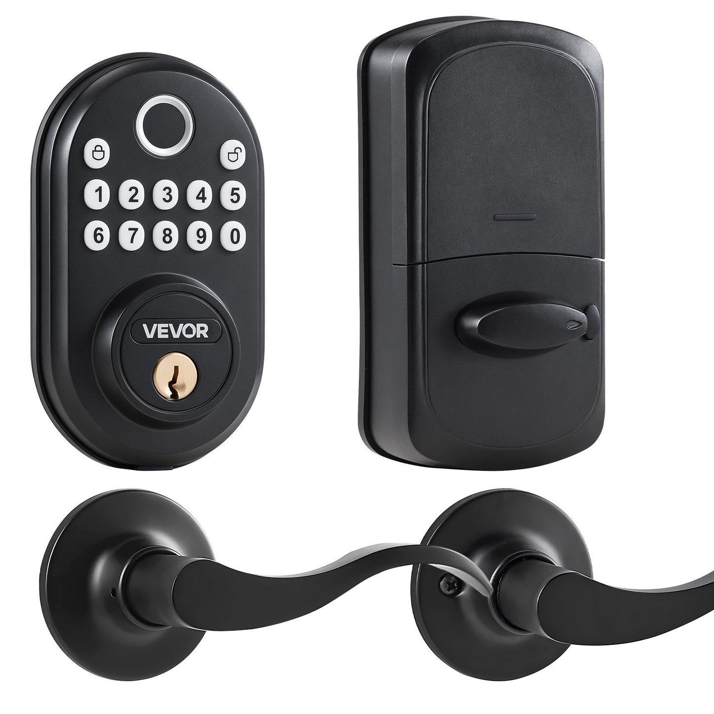 Fingerprint Door Lock With Level Handles Keyless Entry Door Lock Password