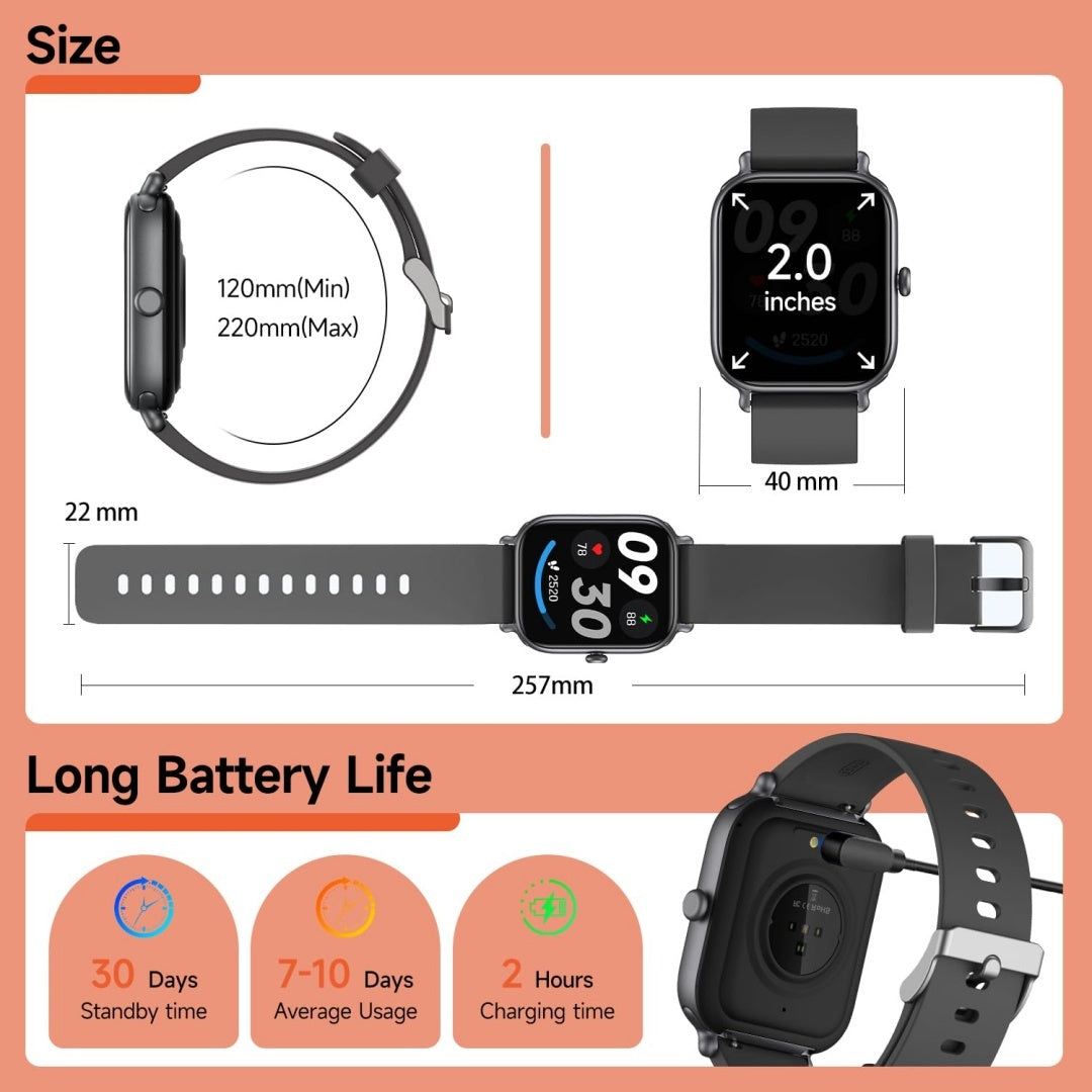 2025 New 2.0-inch Smart Watch With Multiple Sports Modes And Fitness Tracker
