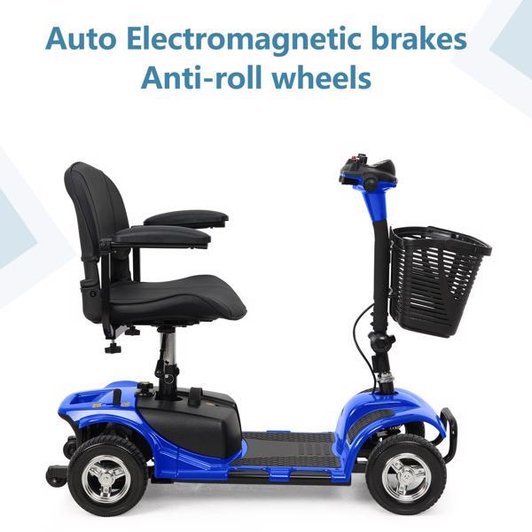 Foldable 4-Wheel Mobile Scooter With Basket And Extended Battery