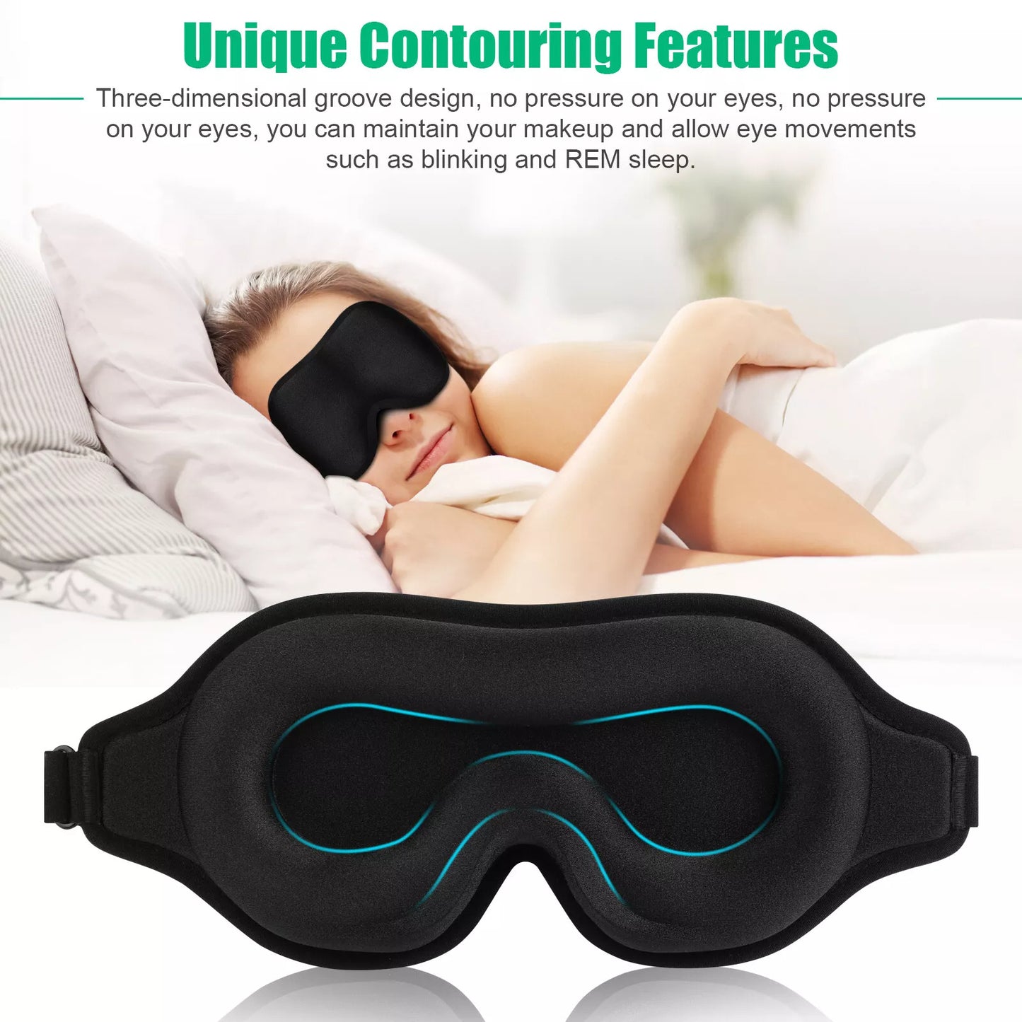 3D Travel Silk Eye Mask Sleeping Soft Padded Shade Cover Rest Relax Blindfold Men Women Night Sleeping Mask Cover Eye