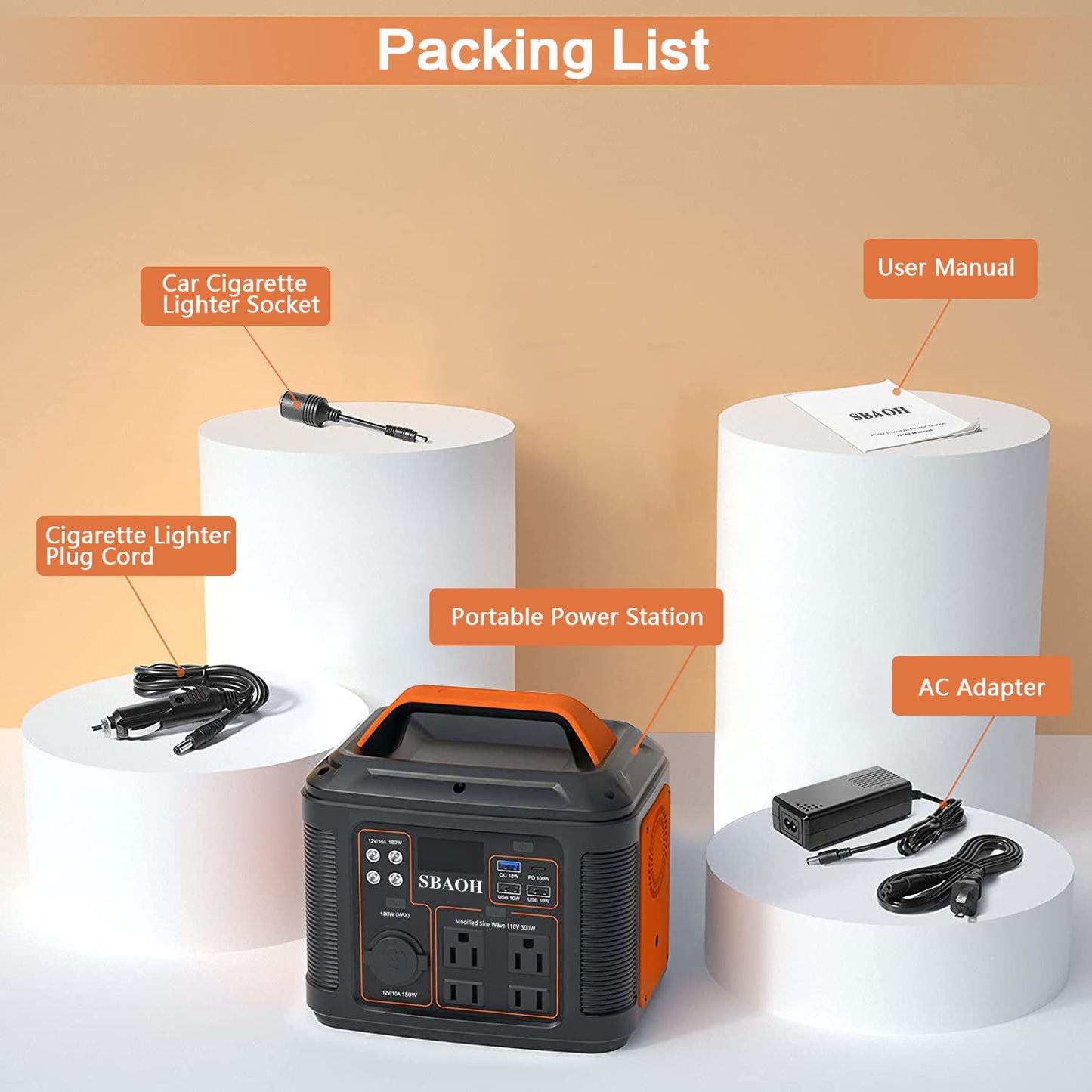 US Plug Portable Power Station P302,300W 296Wh Backup Lithium Battery, Solar Generator For Home And Outdoor Emergency Power Supply