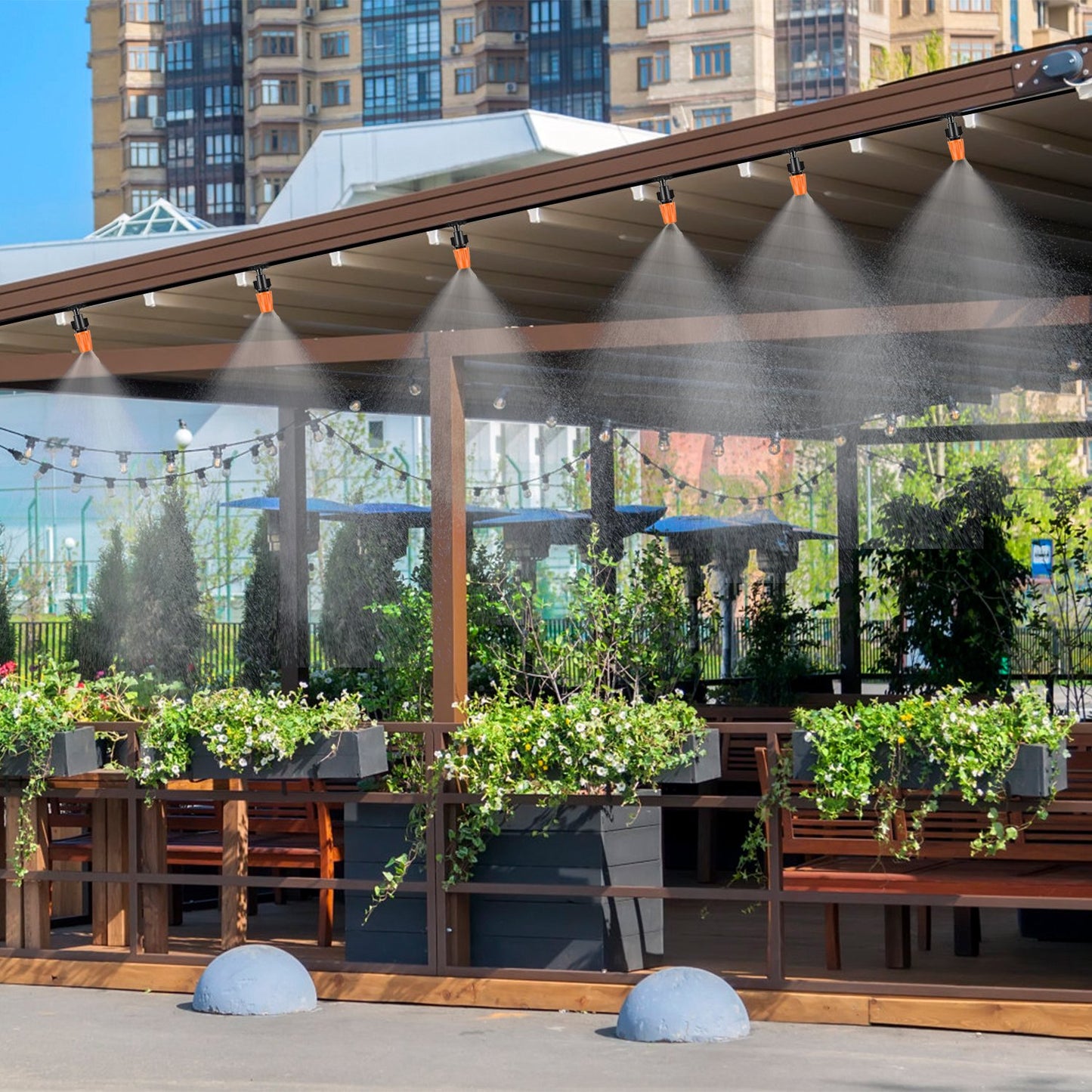 1Set Drip Irrigation Kit Automatic Garden Irrigation System Misting Plant Watering Drip Kit For Garden Greenhouse Flower Bed Patio Lawn