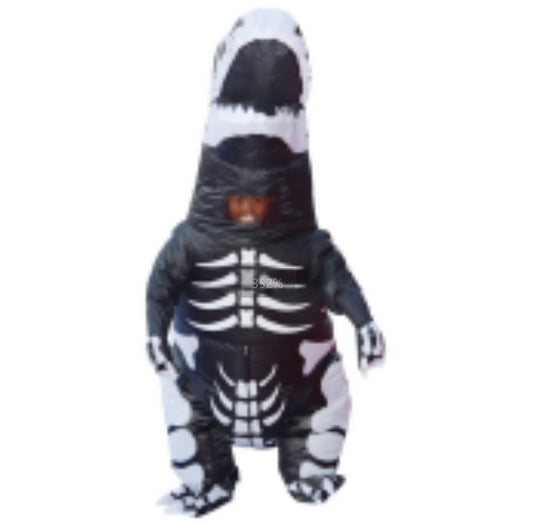 Skeleton Ribs Dinosaur Inflatable Costume For Kid Blow Up Fancy Dress Costume For Child Halloween Cosplay Party Christmas