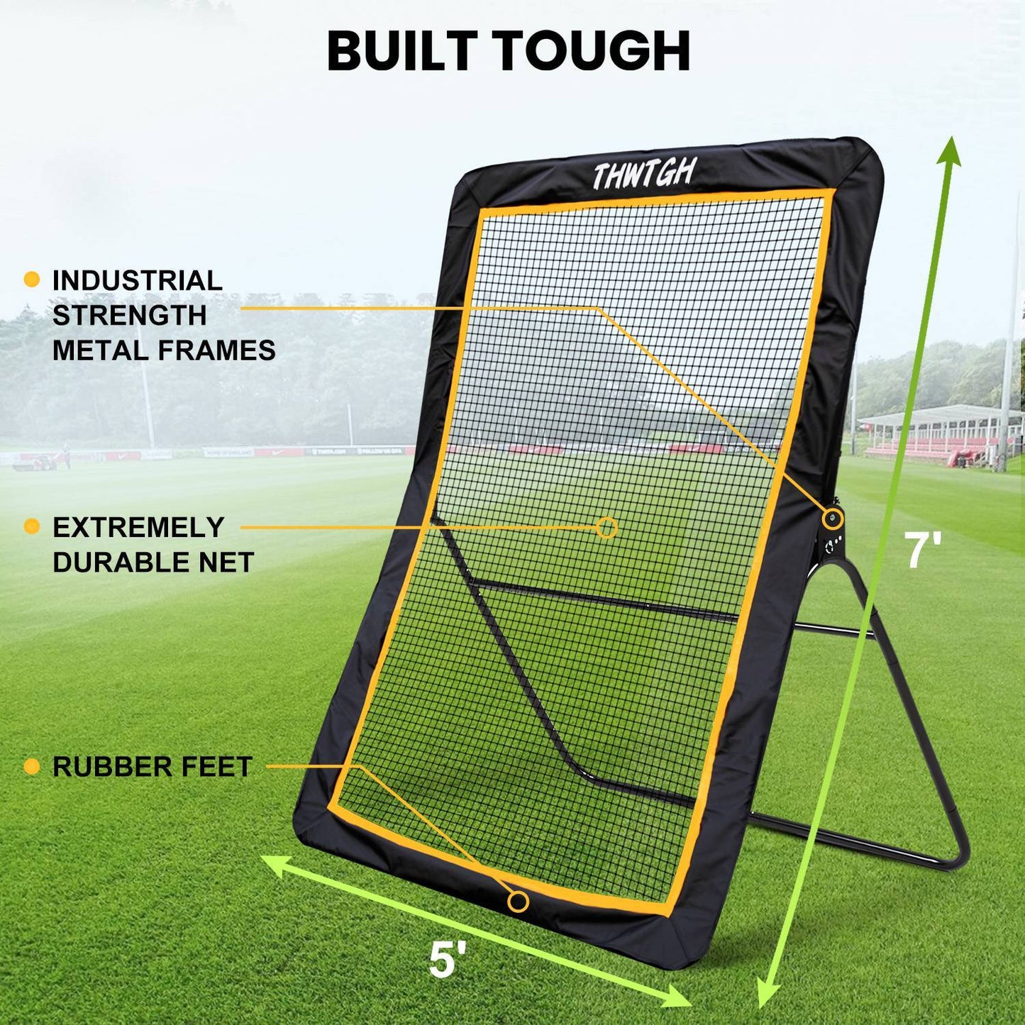 5x7 Ft Volleyball Lacrosse Ball Rebounder Basketball Volleyball Bounce Back Net