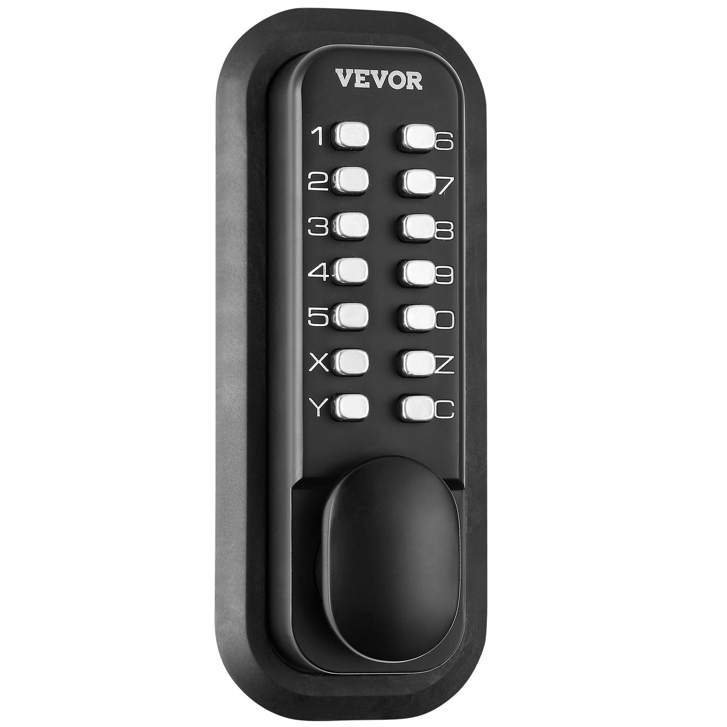 VEVOR Mechanical Keyless Entry Door Lock, 14 Digit Keypad, Outdoor Gate Door Locks Set With Surface-mounted Latch, Water-proof Zinc Alloy, Keypad And Knob, Easy To Install, For Garden, Garage, Yard
