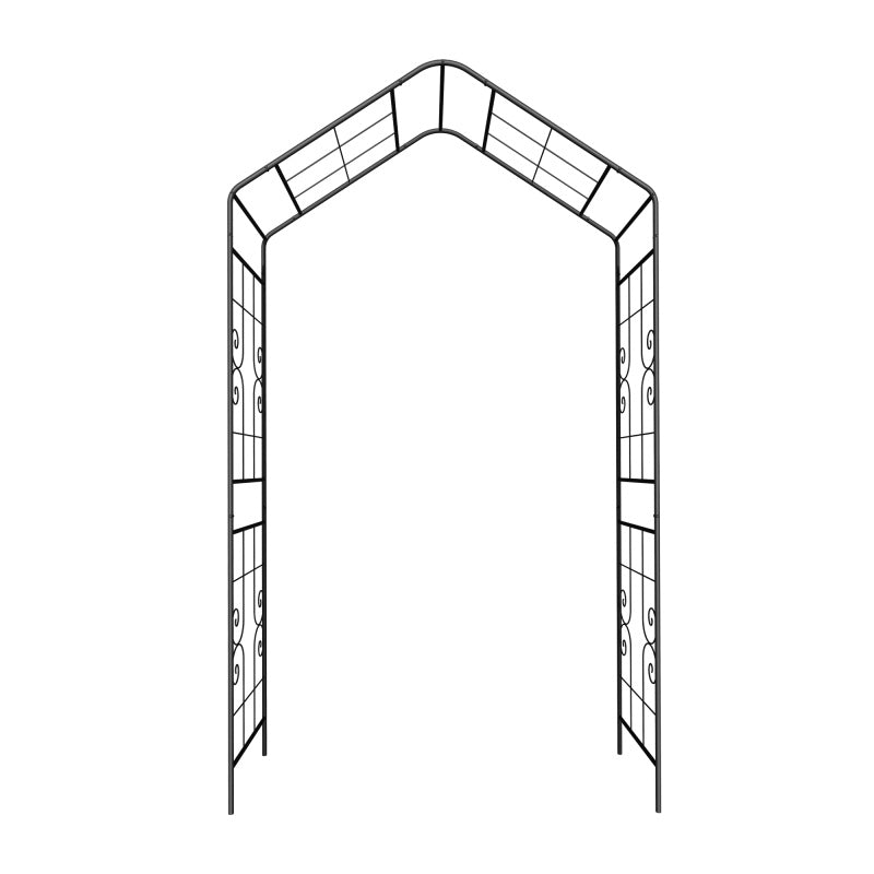 Metal Garden Arch, 56.3 Inches Long X 16.93 Inches Wide X 94.5 Inches High, Climbing Plant Support, Rose Arch, Outdoor Black,