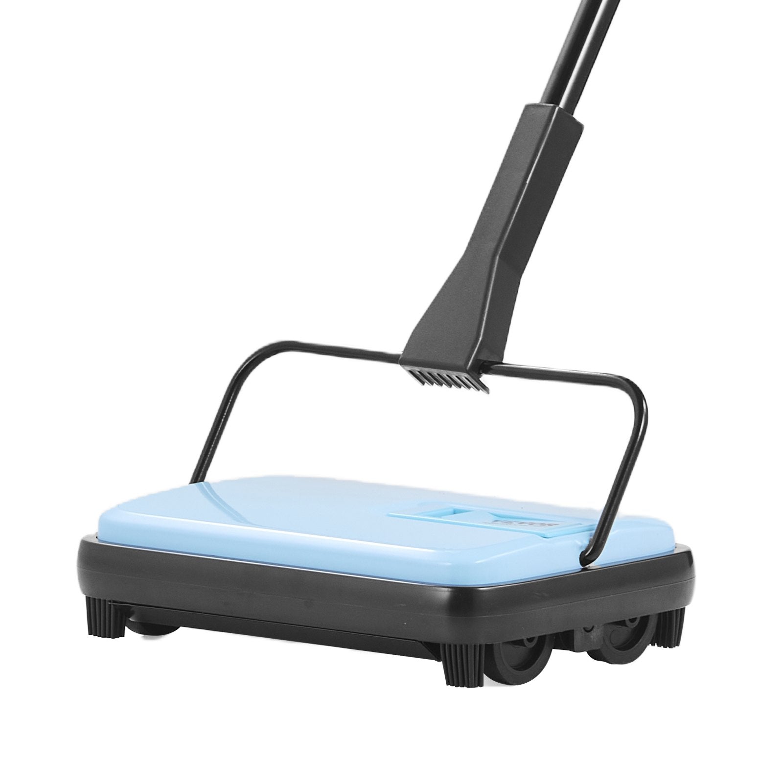 Blue and black carpet sweeper on a white background