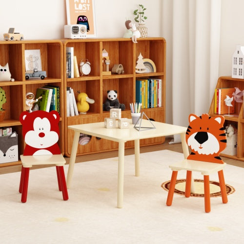 Solid Wood Children's Table Set With 2 Chairs