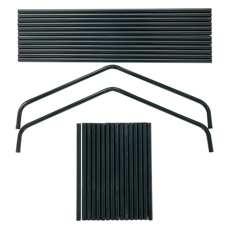 69x49x160cm PE Fabric Flower Room, Black Iron Pipe Pointed Mini Strip, 4-layer Grid Flower Rack With Zipper Roll Door