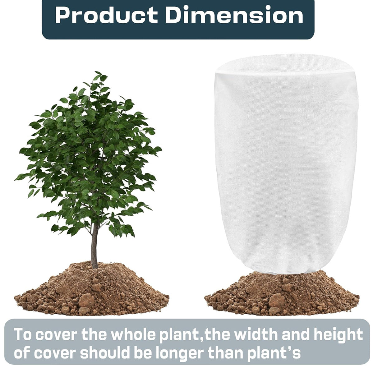 1PC Plant Covers Freeze ProtectionLarge Frost Cloths Blankets With Zipper Drawstring