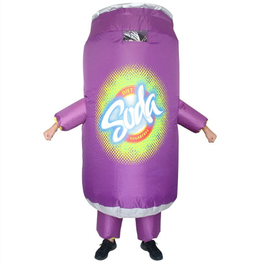 Inflatable Soda Water Costumes For Adults Blow Up Soda Drink Costume Fat Jumpsuit Funny Fancy Dress For Halloween Party, Free Size
