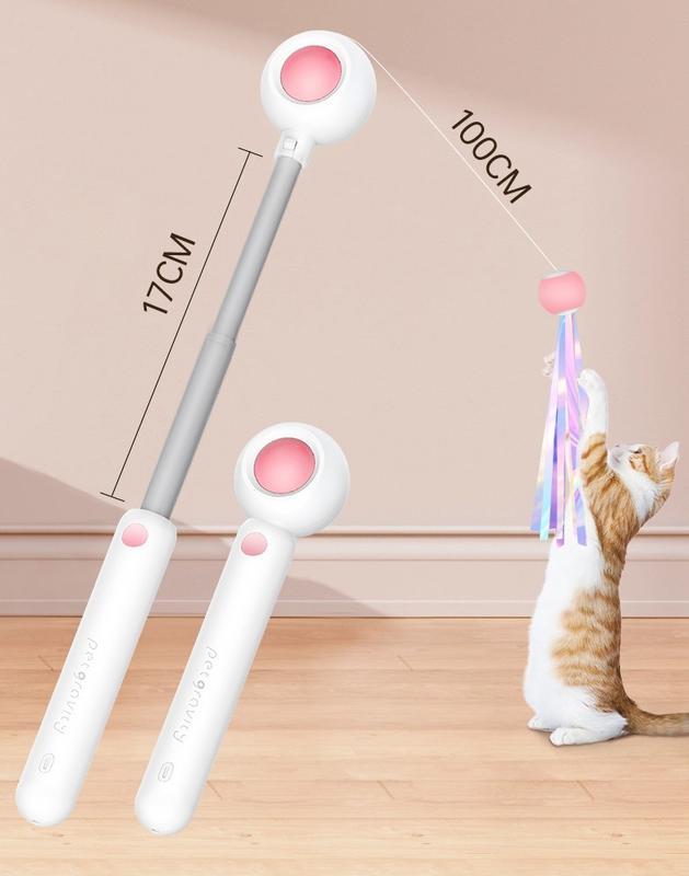 Retractable Laser Cat Stick Toys Cat Toy BallsKitten Playing Cat Laser Wand  ABS  PPMaterial   Safe And None Toxic, Universal interactive Toy
