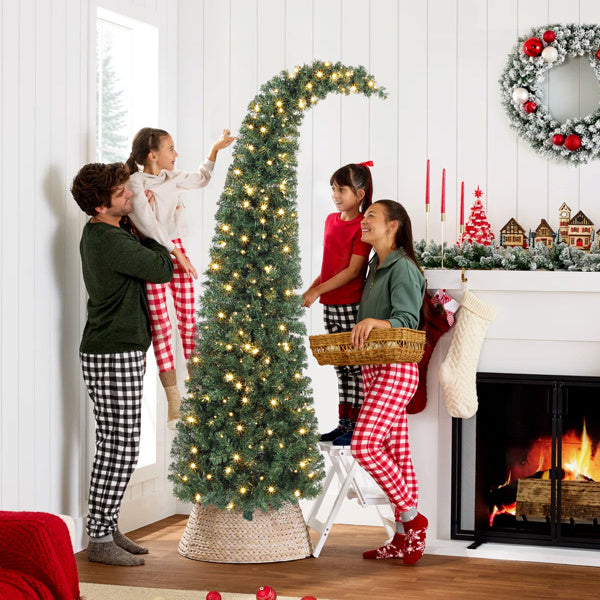 Christmas Tree Bent Top Mimics Santa Hat