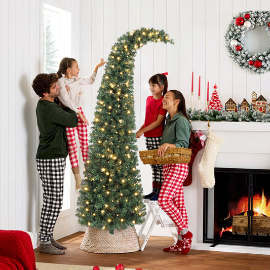Christmas Tree Bent Top Mimics Santa Hat