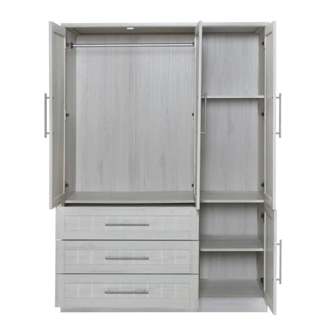 4 Door Wardrobe Armoire Closet With 3 Drawers