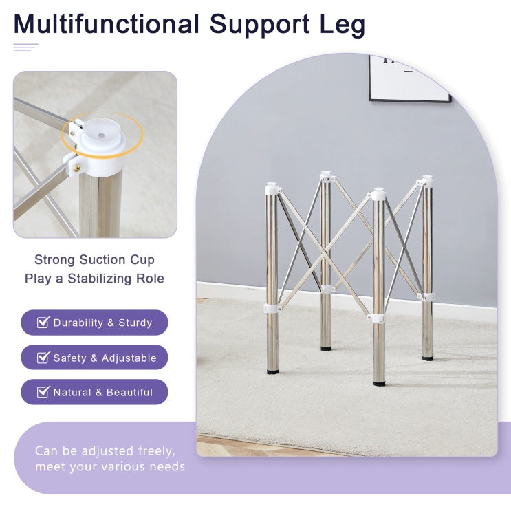 Table Legs Only - Minimalist Silver Stainless Steel Folding Table Frame - Versatile, Space-saving. Folding Table Stand In Silver Stainless Steel