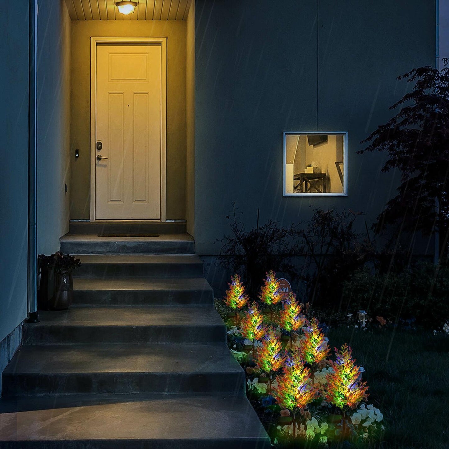Two-piece Solar Lawn Light, Garden Solar Light Tree, Outdoor Christmas Grass Cypress Garden Light
