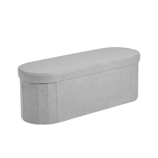 Gray storage bench on a white background