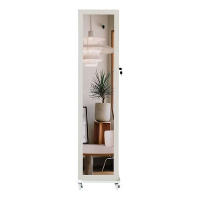 Full Length Mirror 360 Swivel Jewelry Cabinet
