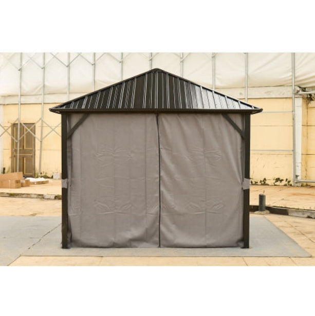 10x10FT Patic Gazebo,aluminum Gazebo With Steel Canopy,Outdoor Permanent Hardtop Gazebo Canopy For Patio, Garden,